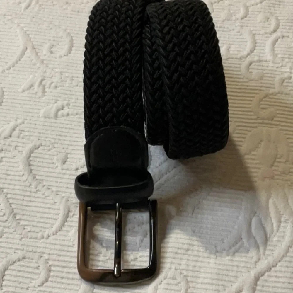 Original Penguin Black Woven Rope Belt with Metal Buckle Small